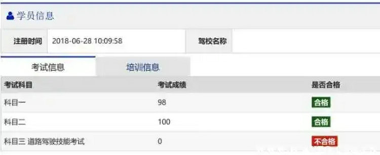 科目二考試成績在哪里查詢