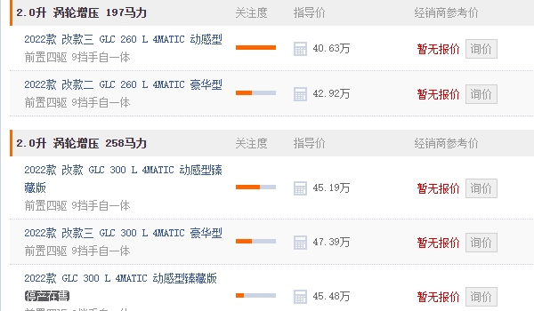 2023款奔馳glc新款價格 2023款奔馳glc新款沒有價格（22款40.63萬起）