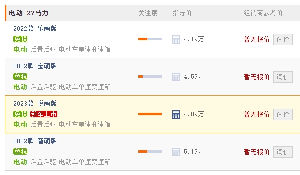 北汽元寶價格配置 北汽元寶新車售價4.19萬(空間不錯)