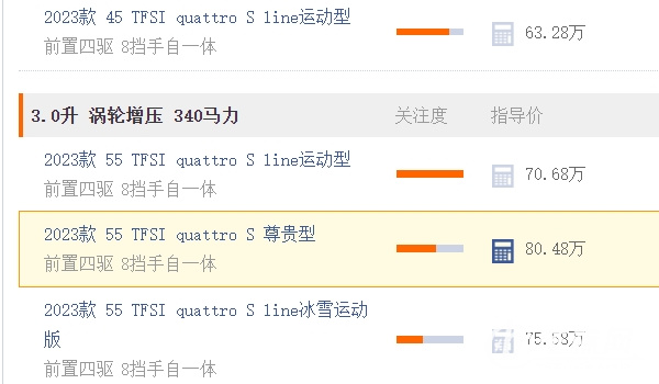 奧迪q7多少錢 新車售價(jià)63.28萬（分期首付26.41萬元）